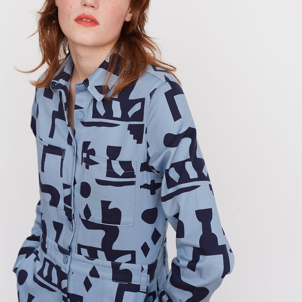 NWT Lazy Oaf Jumpsuit - Shapes Bric-a-brac Pattern - Picture 4 of 10